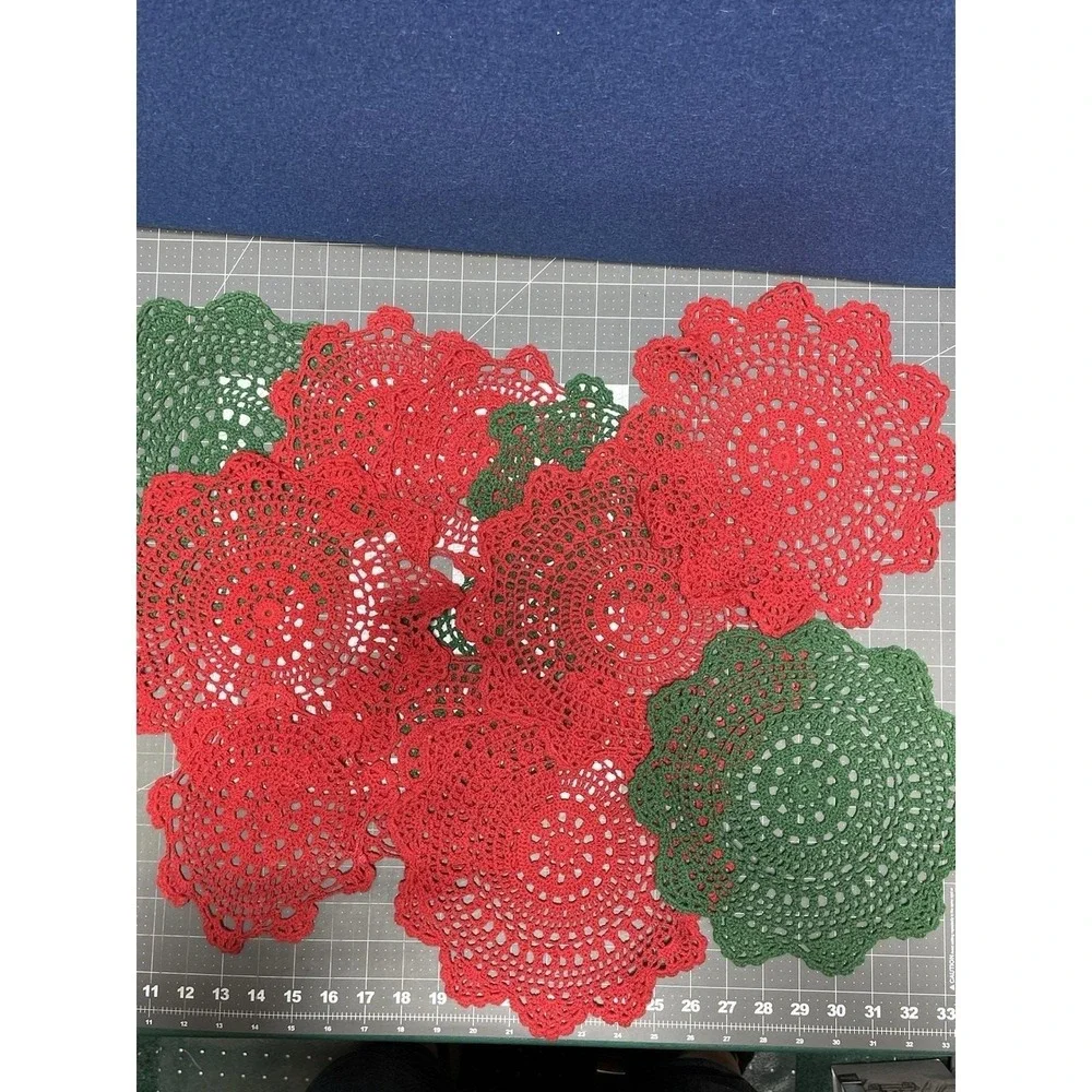 12 Pieces Hand Crochet Lace‎ Doily Cotton Coasters Table Mats